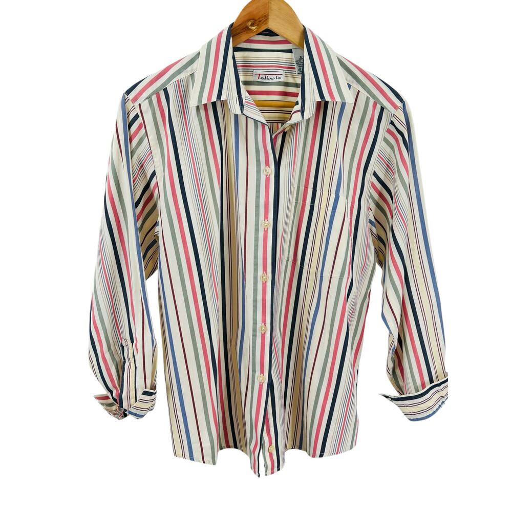 Talbots Shirt Women’s Size Small Colorful‎ Striped Blouse Business Work Casual